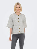ONLY -CAMILLA S/S CARDIGAN KNIT - LIGHT GREY MELANGE