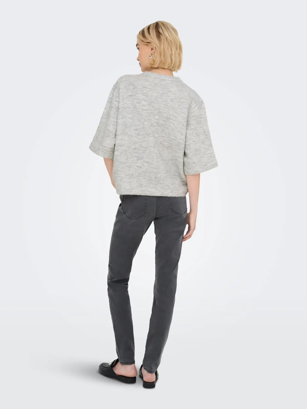 ONLY -CAMILLA S/S CARDIGAN KNIT - LIGHT GREY MELANGE