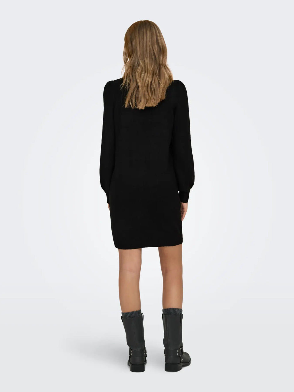 JDY - RUE LIFE L/S HIGH NECK DRESS - BLACK