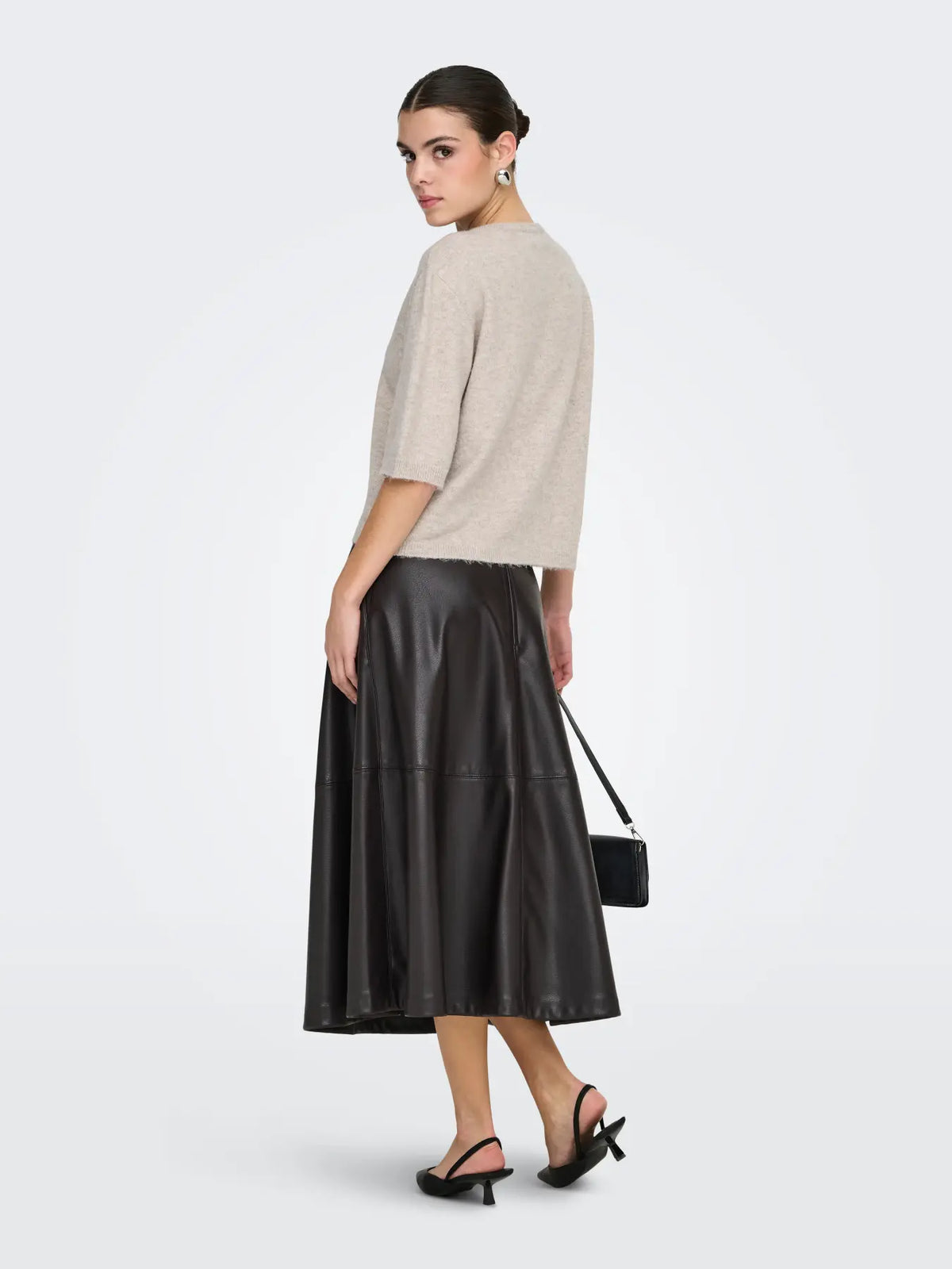 JDY - RUE LIFE 2/4 PEARL CARDIGAN - CHATEAU GREY/MELANGE
