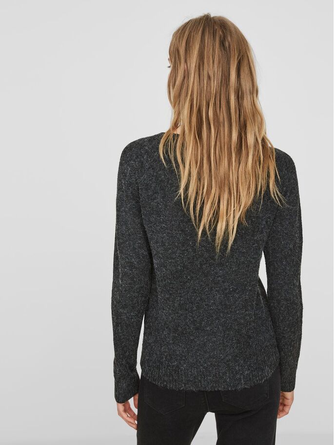 VERO MODA - DOFFY L/S O-NECK - SVART/BLACK