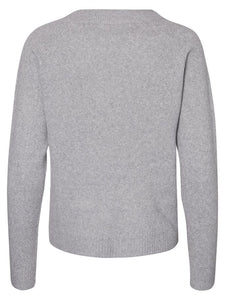 VERO MODA - DOFFY L/S O-NECK - GRÅ/LIGHT GREY MELANGE