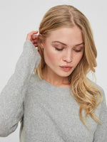 Ladda upp bild till gallerivisning, VERO MODA - DOFFY L/S O-NECK - GRÅ/LIGHT GREY MELANGE
