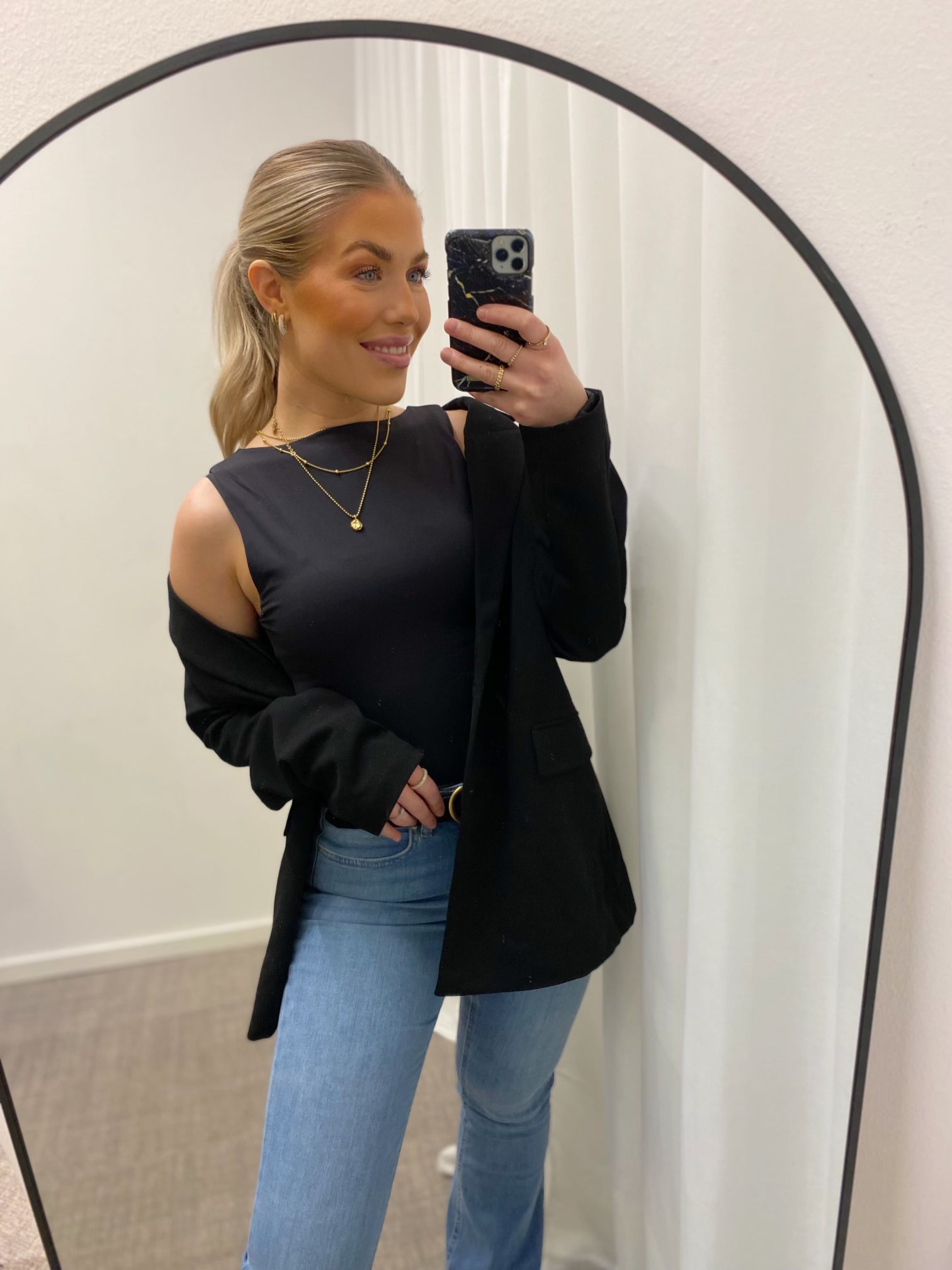 ONLY - LEA S/L 2-WAYS FIT TOP - BLACK