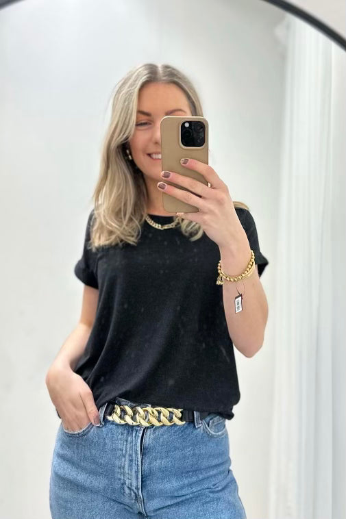 ONLY - MOSTER O-NECK TOP - BLACK