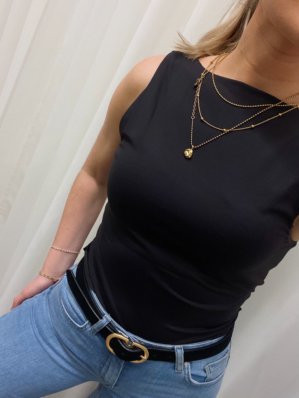 ONLY - LEA S/L 2-WAYS FIT TOP - BLACK