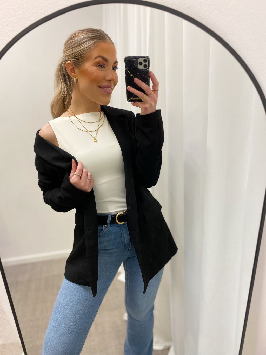 ONLY - LEA S/L 2-WAYS FIT TOP - WHITE