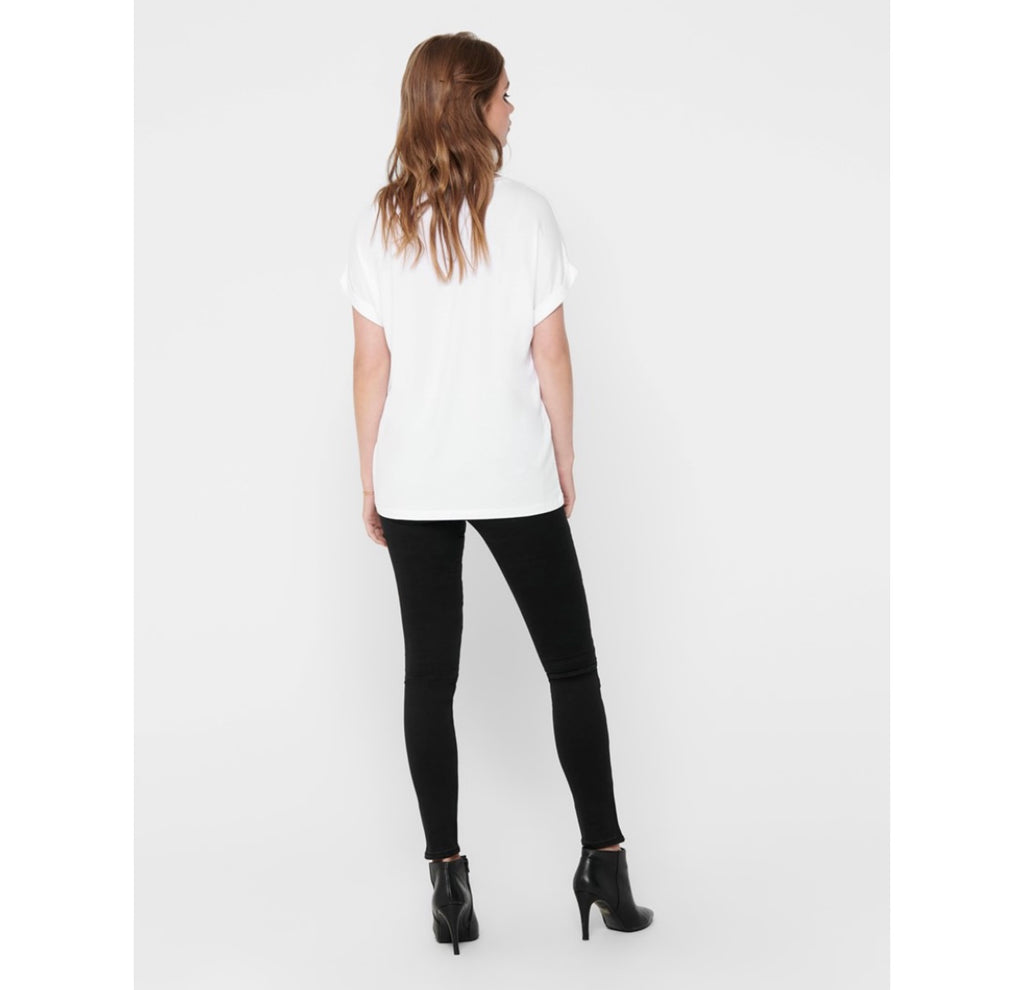 ONLY - MOSTER O-NECK TOP - WHITE