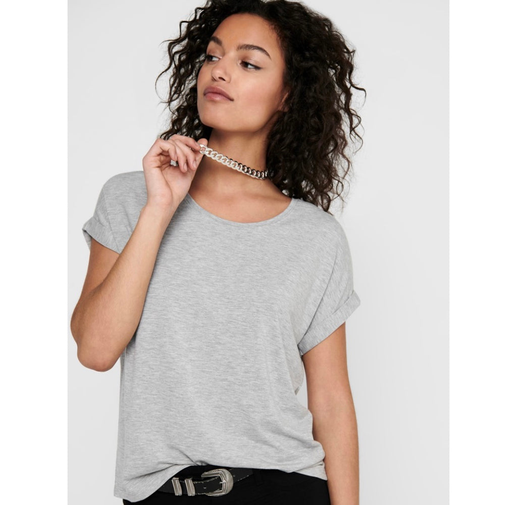 ONLY - MOSTER O-NECK TOP - LIGHT GREY MELANGE