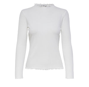 ONLY - EMMA HIGH NECK L/S TOP - WHITE