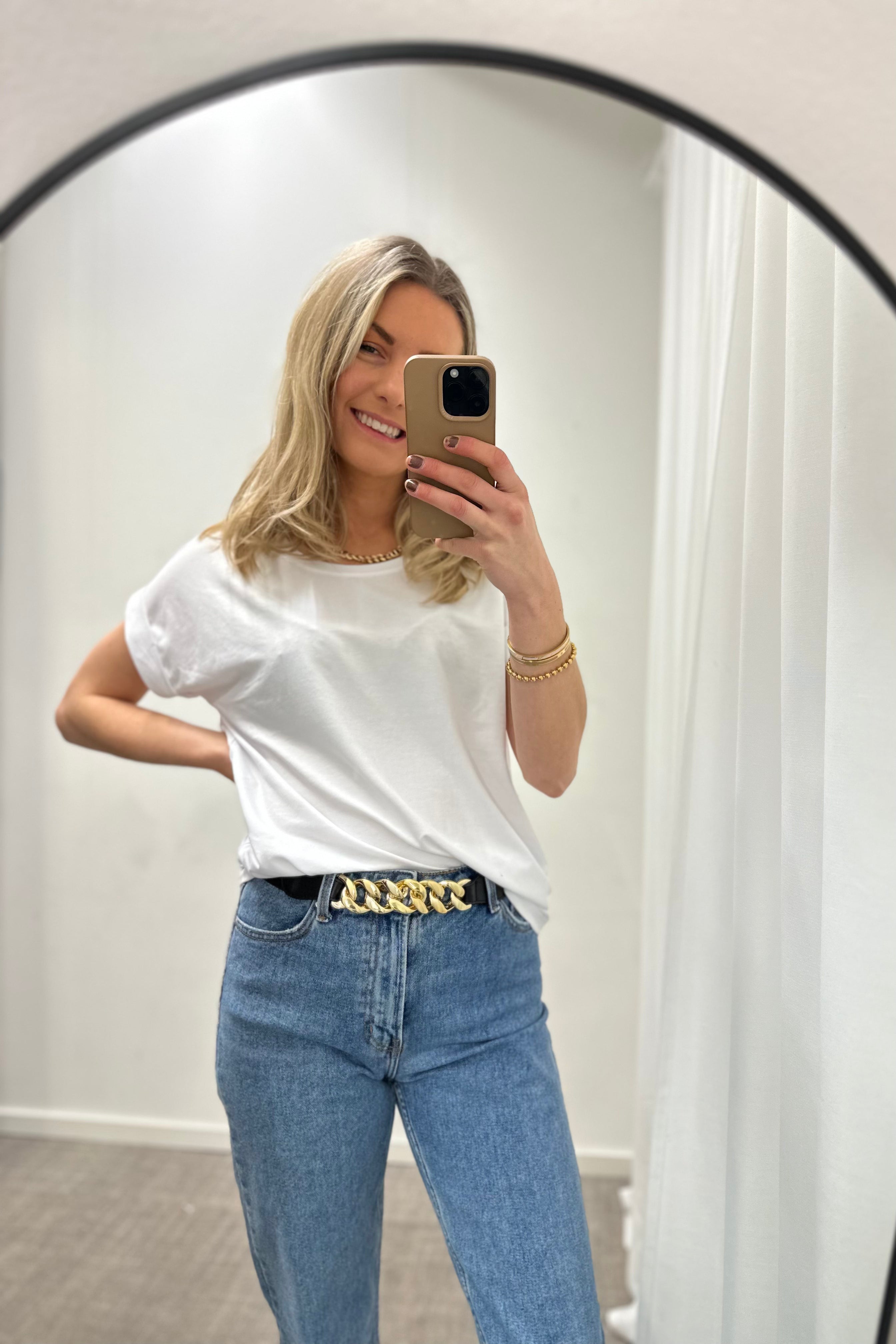 ONLY - MOSTER O-NECK TOP - WHITE