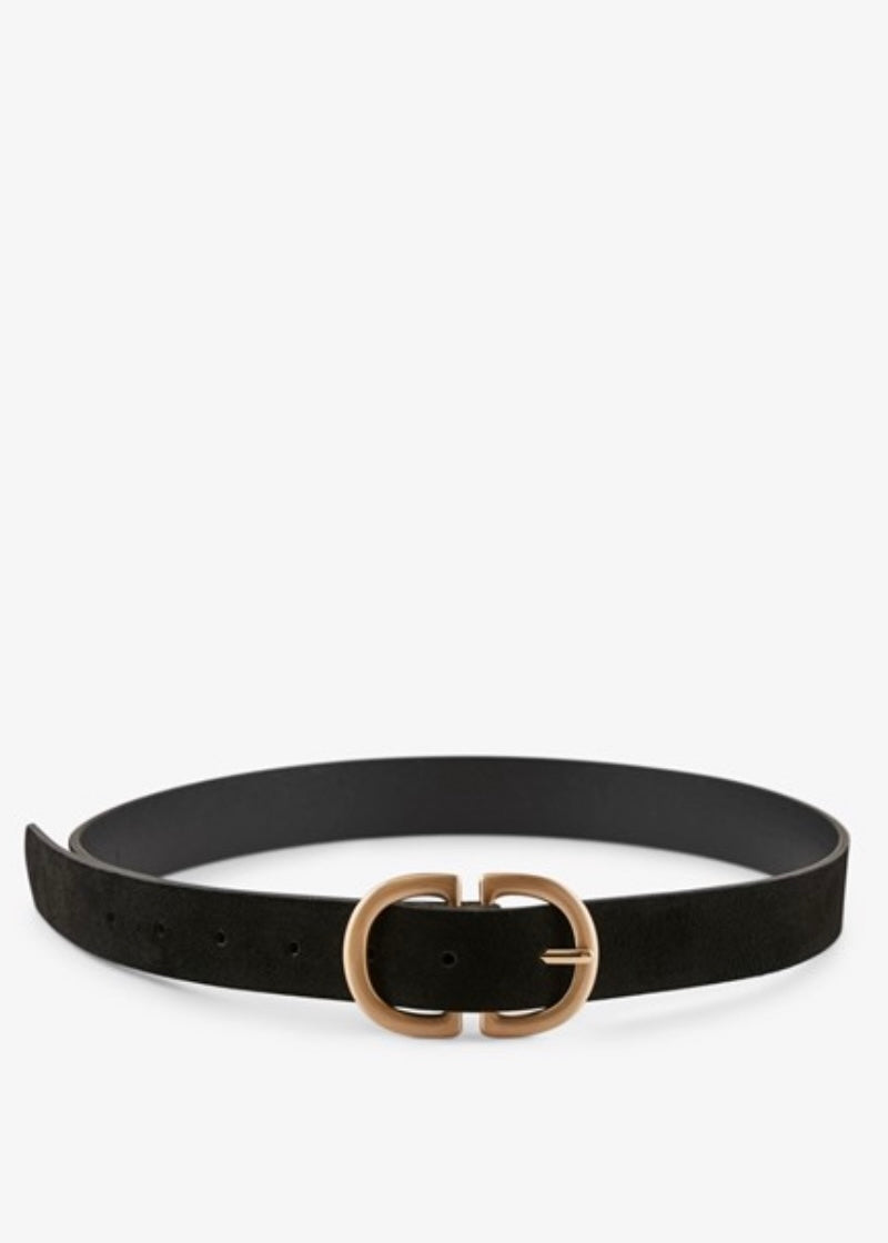 PIECES - JUVA SUEDE JEANS BELT - GOLD BRUSHED