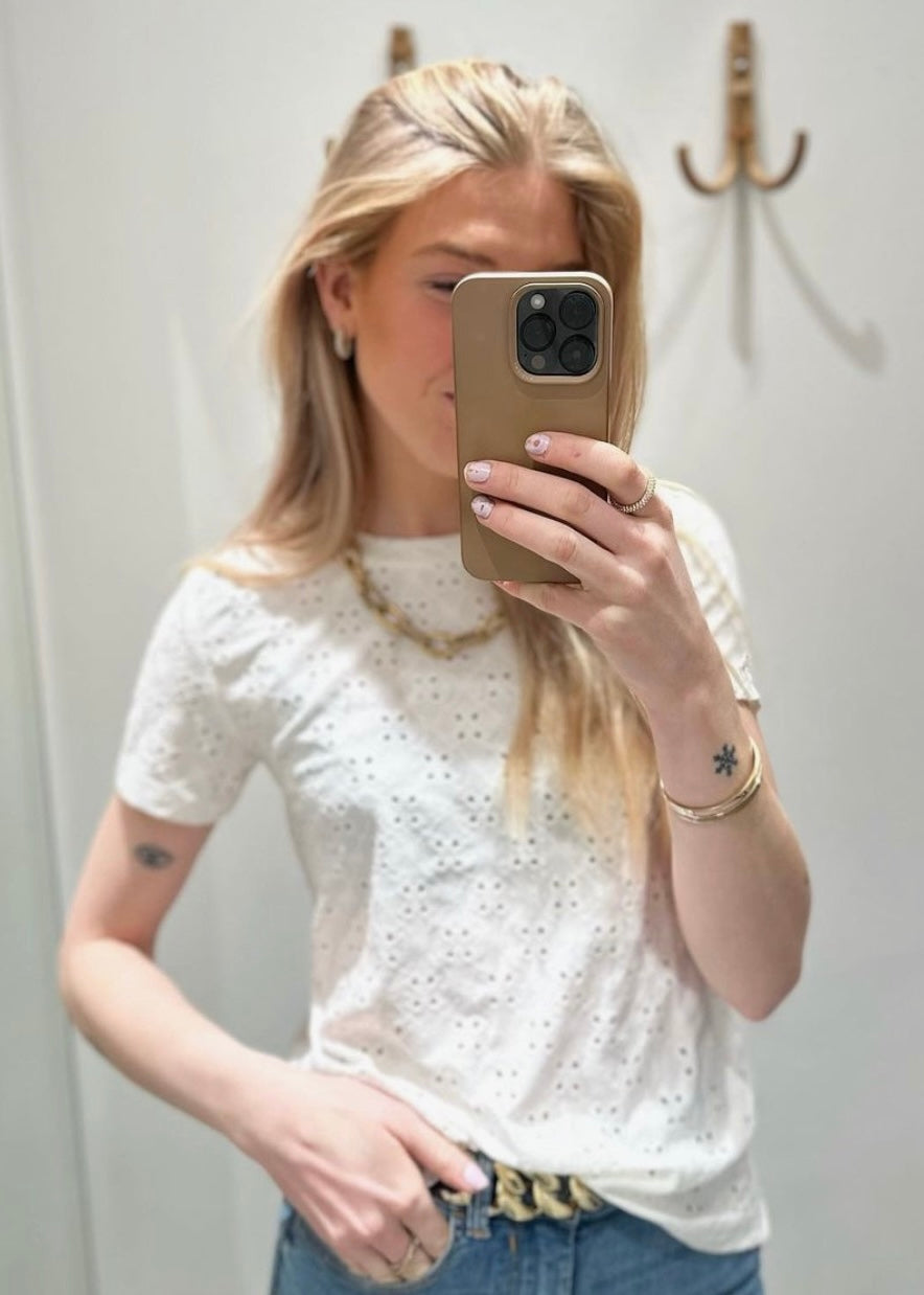 JDY - CATHINKA S/S TAG TOP - CLOUD DANCER