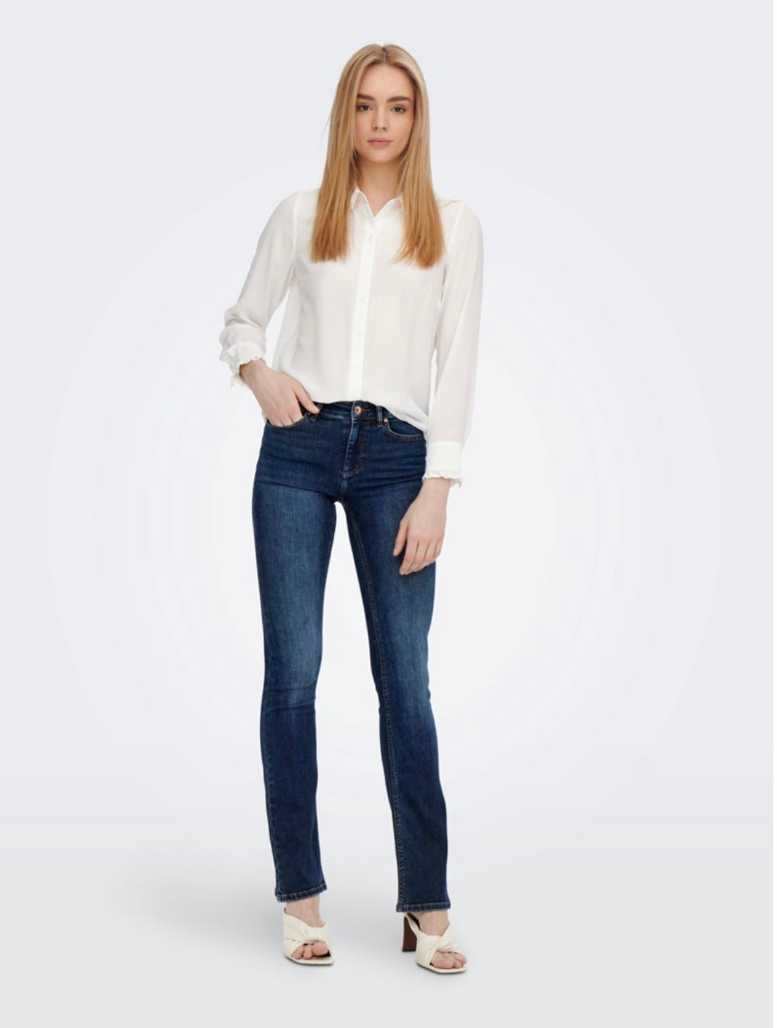 ONLY - BLUSH MID FLARED - DARK BLUE DENIM