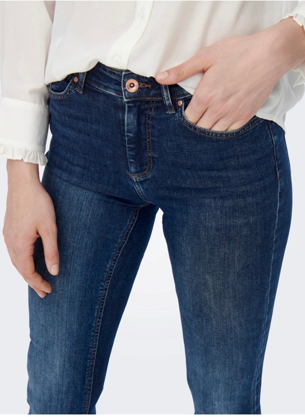 ONLY - BLUSH MID FLARED - DARK BLUE DENIM