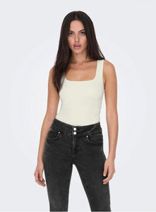 ONLY - LEA S/L 2-WAYS FIT TOP - WHITE