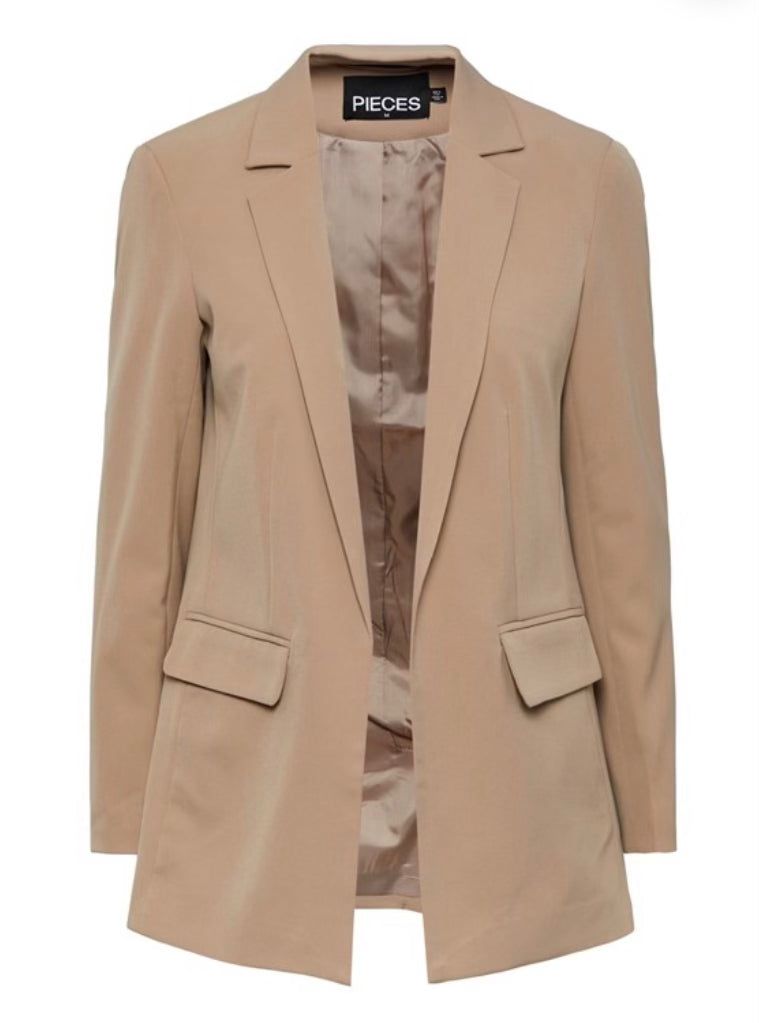 PIECES - BOZZY LOOSE BLAZER - SILVER MINK