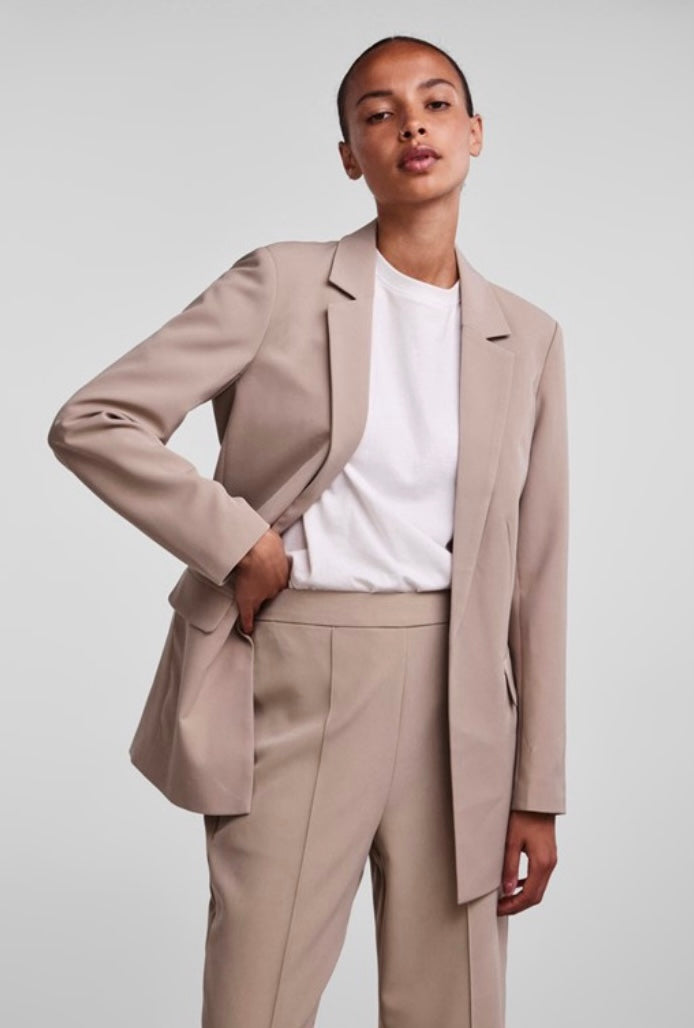 PIECES - BOZZY LOOSE BLAZER - SILVER MINK