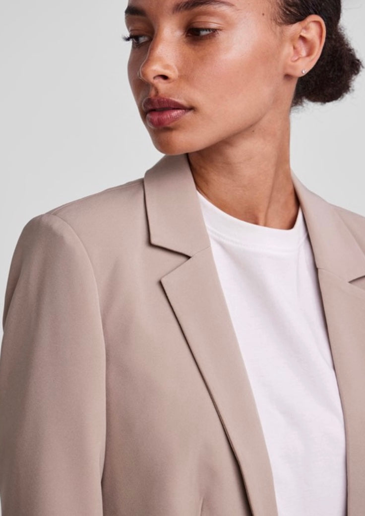 PIECES - BOZZY LOOSE BLAZER - SILVER MINK