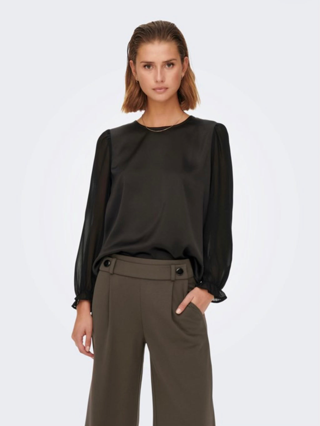 JDY - GEGGO NEW LONG PANT - CHOCOLATE BROWN