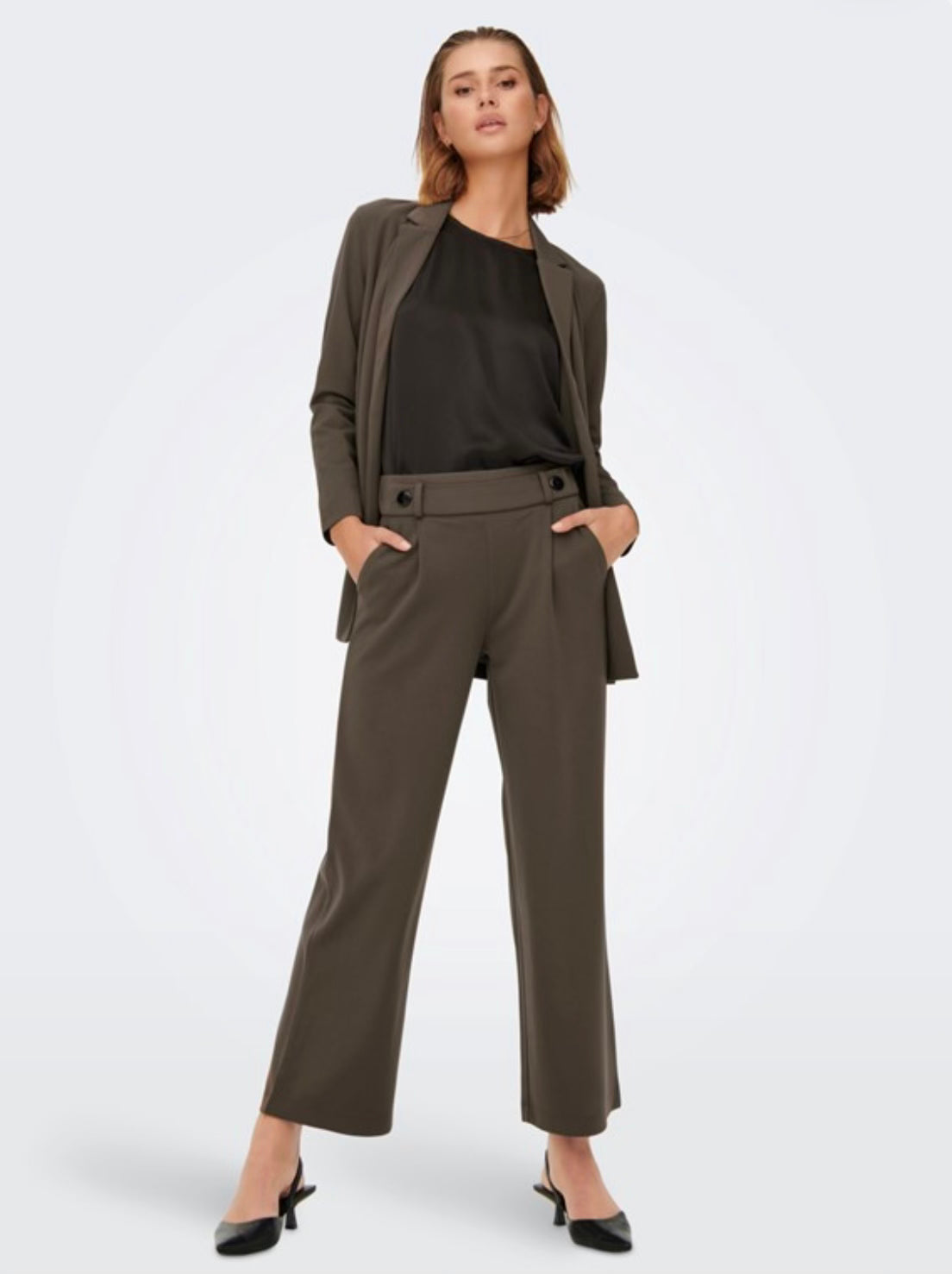 JDY - GEGGO NEW LONG PANT - CHOCOLATE BROWN