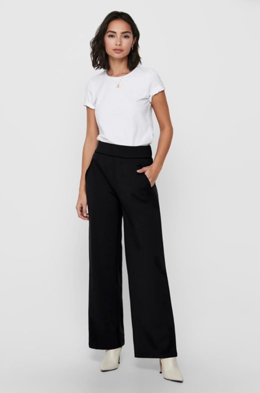 JDY - LOUISVILLE CATIA WIDE PANTS - BLACK