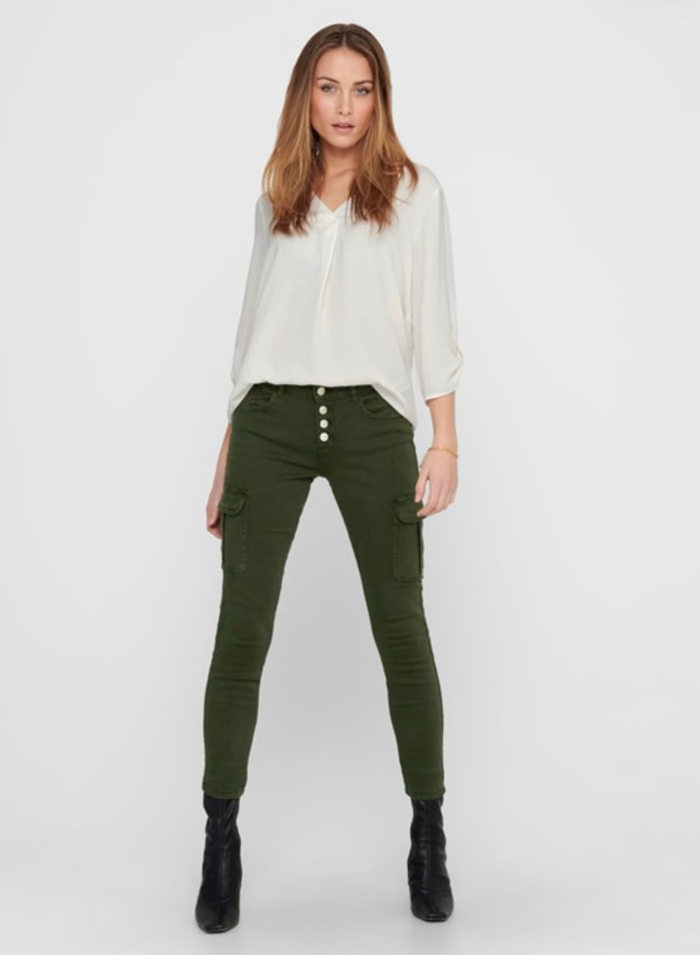 JDY - DIVYA 3/4 TOP CLOUD DANCER