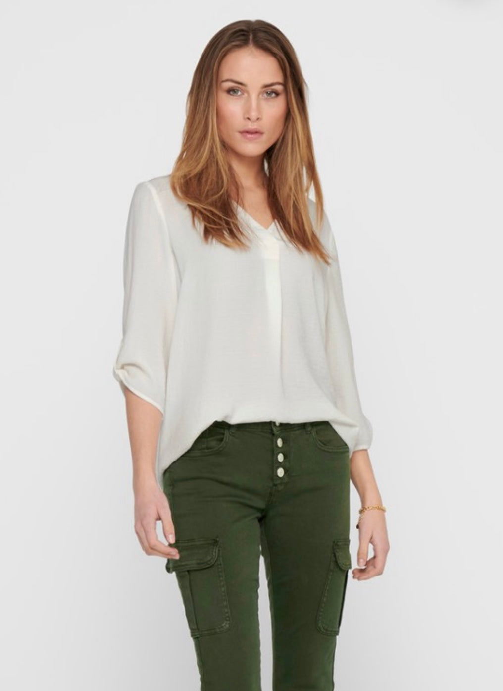 JDY - DIVYA 3/4 TOP CLOUD DANCER