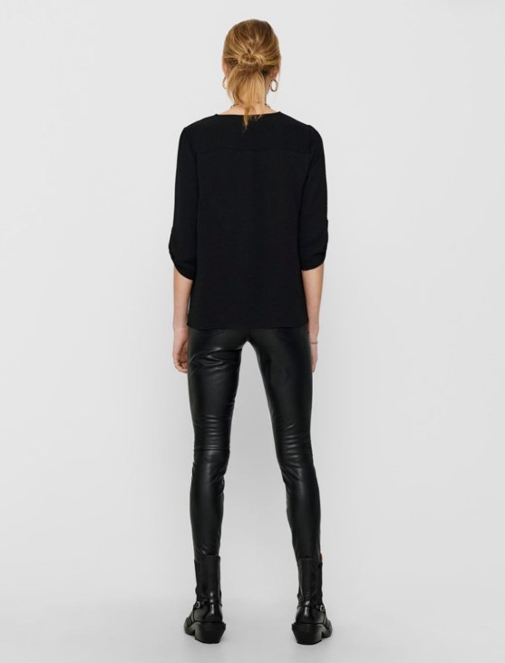 JDY - DIVYA 3/4 TOP - BLACK