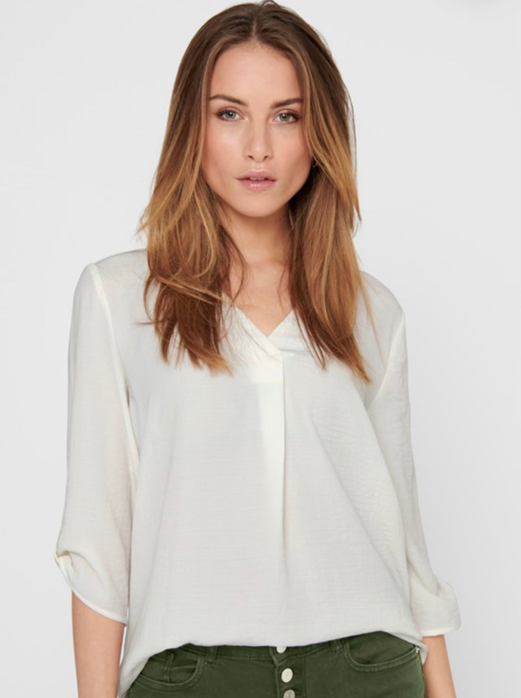 JDY - DIVYA 3/4 TOP CLOUD DANCER