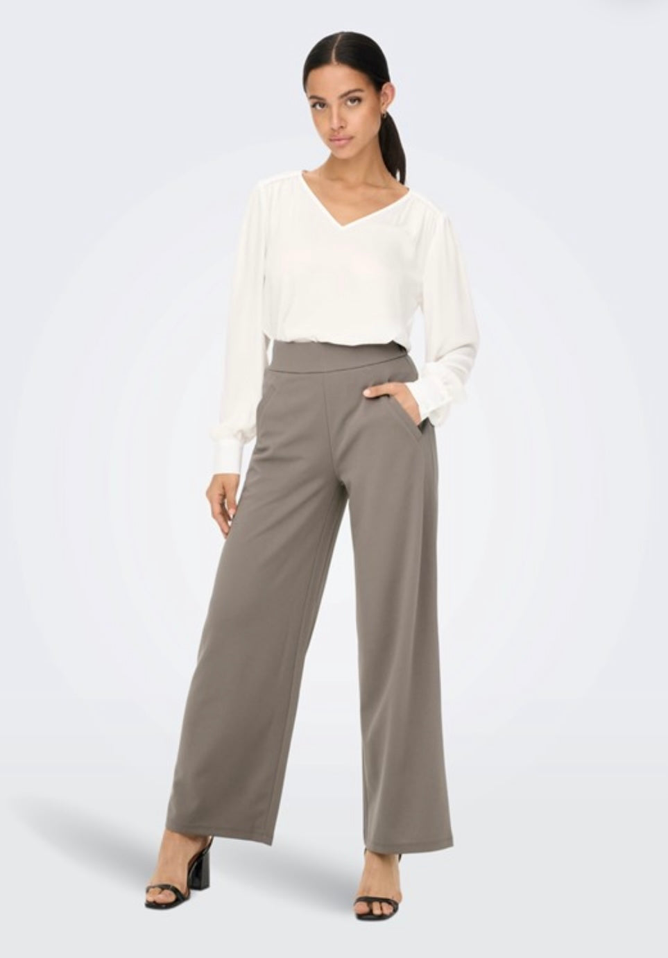JDY - LOUISVILLE CATIA WIDE PANT DRIFTWOOD